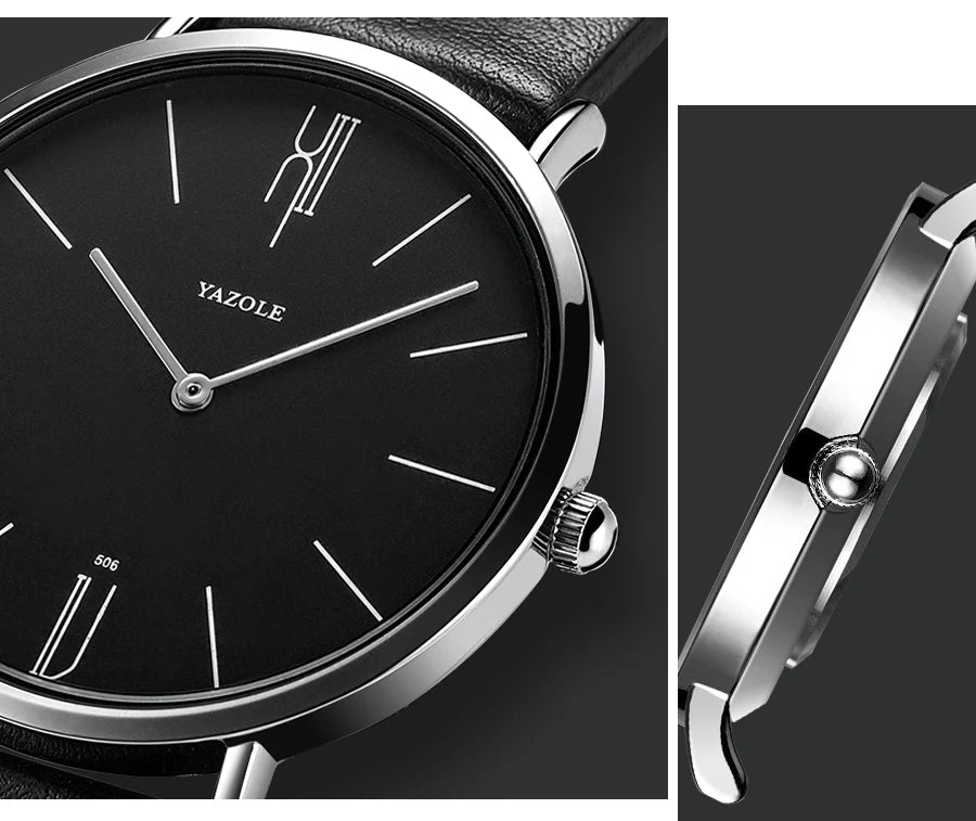 Relógio Yazole Modern Black